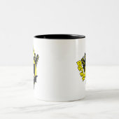 Chibi Batman skaliert die Stadt Zweifarbige Tasse (Mittel)
