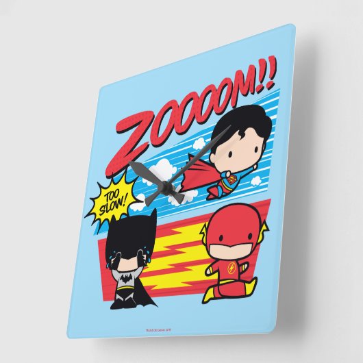 Chibi Batman zu langsam! Quadratische Wanduhr (Winkel)