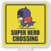 Chibi Batwoman Super Hero Crossing Sign Aufkleber (Vorderseite)