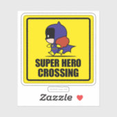 Chibi Batwoman Super Hero Crossing Sign Aufkleber (Blatt)