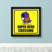 Chibi Batwoman Super Hero Crossing Sign Leinwanddruck (Insitu (Holzboden))