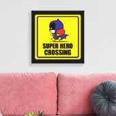 Chibi Batwoman Super Hero Crossing Sign Leinwanddruck (Insitu (Wohnzimmer))