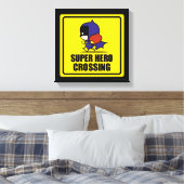 Chibi Batwoman Super Hero Crossing Sign Leinwanddruck (Insitu (Schlafzimmer))