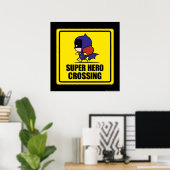 Chibi Batwoman Super Hero Crossing Sign Poster (Heimbüro)