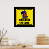 Chibi Batwoman Super Hero Crossing Sign Poster (Küche)