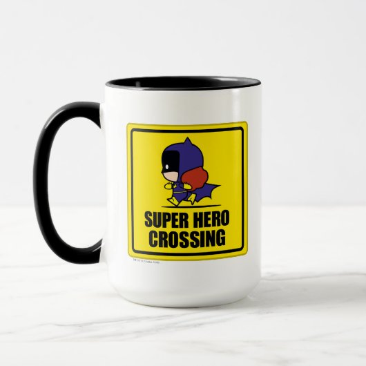 Chibi Batwoman Super Hero Crossing Sign Tasse (Links)