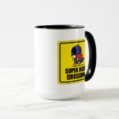Chibi Batwoman Super Hero Crossing Sign Tasse (VorderseiteRechts)