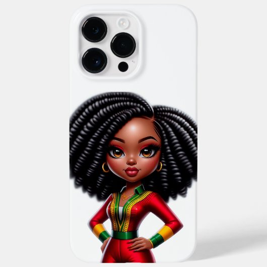 Chibi Black Girl Ipone Fall Case-Mate iPhone Hülle (Rückseite)