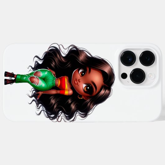 Chibi Black Girl Ipone Fall Case-Mate iPhone Hülle (Rückseite (Horizontal))