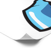 Chibi-Blondes Mädchen-Rocker spielt pinke Bassgita Poster (Ecke)