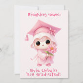 🎓Chibi Blossom Abschlussankündigung Einladung (Vorderseite)