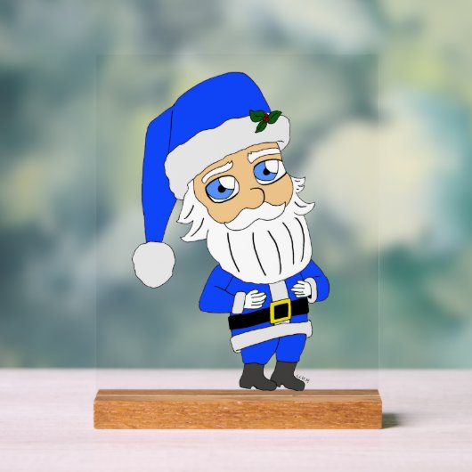 Chibi Blue Anzug Santa Acrylschild (Neutral)