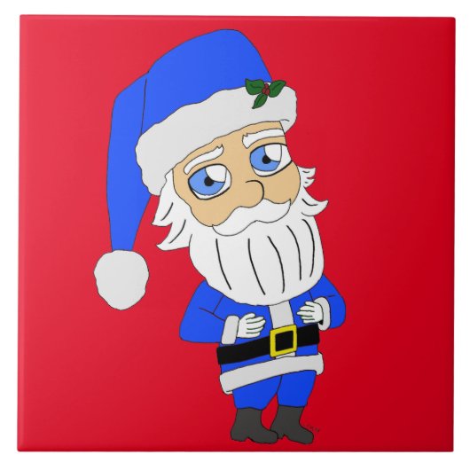 Chibi Blue Anzug Santa Fliese (Vorderseite)
