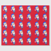 Chibi Blue Anzug Santa Geschenkpapier (Flach)