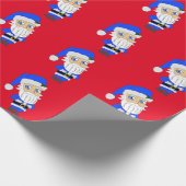 Chibi Blue Anzug Santa Geschenkpapier (Ecke)