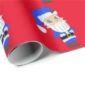 Chibi Blue Anzug Santa Geschenkpapier (Rolleneckpunkt)