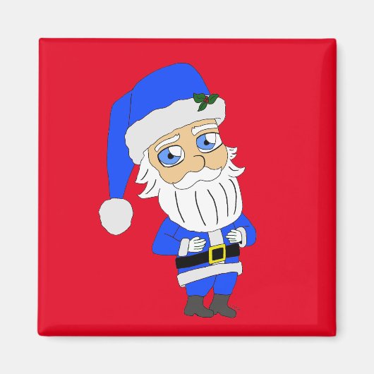 Chibi Blue Anzug Santa Magnet (Vorne)