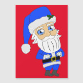 Chibi Blue Anzug Santa Magnetkarte (Vorderseite)