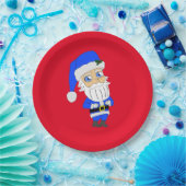 Chibi Blue Anzug Santa Pappteller (Party)