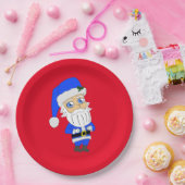 Chibi Blue Anzug Santa Pappteller (Party)