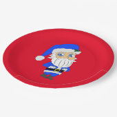 Chibi Blue Anzug Santa Pappteller (Schrägansicht)