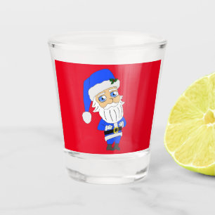 Chibi Blue Anzug Santa Schnapsglas