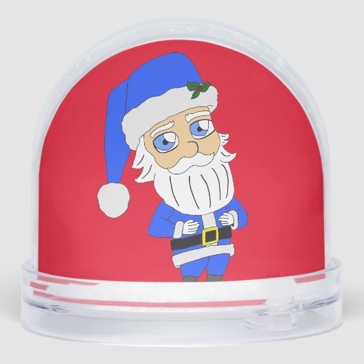 Chibi Blue Anzug Santa Schneekugeln (Rückseite)