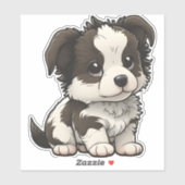 Chibi Border Collie Aufkleber (Blatt)