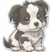 Chibi Border Collie Aufkleber (Vorderseite)