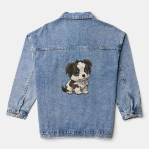 Chibi Border Collie Jeansjacke