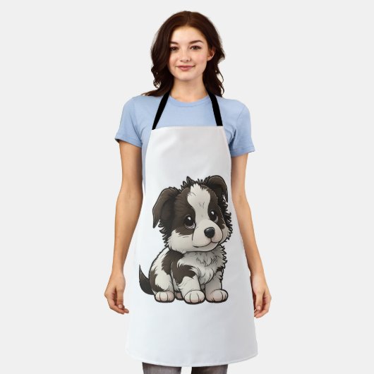 Chibi Border Collie Schürze (Getragen)