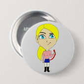 Chibi "böse" Mädchen Button (Vorne & Hinten)