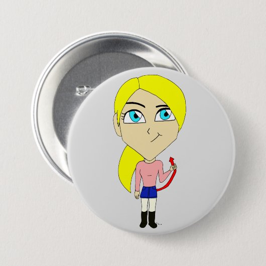 Chibi "böse" Mädchen Button (Vorne & Hinten)
