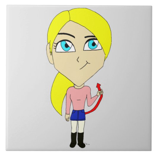 Chibi "böse" Mädchen Fliese (Vorderseite)