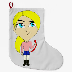 Chibi "böse" Mädchen Großer Weihnachtsstrumpf