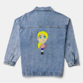 Chibi "böse" Mädchen Jeansjacke (Rückseite)