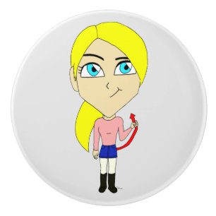 Chibi "böse" Mädchen Keramikknauf