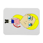 Chibi "böse" Mädchen Magnet (Horizontal)