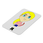 Chibi "böse" Mädchen Magnet (Linke Seite)
