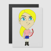 Chibi "böse" Mädchen Magnetkarte (Vorne/Hinten)