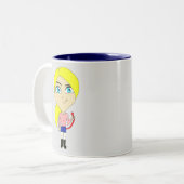 Chibi "böse" Mädchen Zweifarbige Tasse (Vorderseite Links)