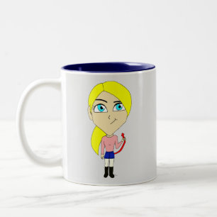Chibi "böse" Mädchen Zweifarbige Tasse