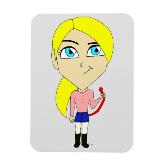 chibi "böses" Mädchen Magnet (Vertikal)