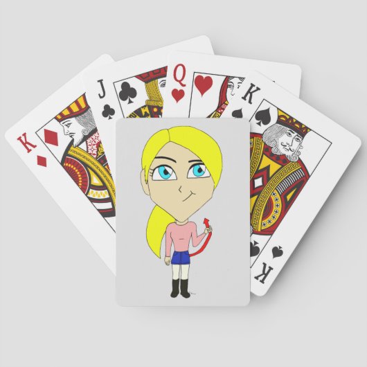 chibi "böses" Mädchen Spielkarten (Rückseite)