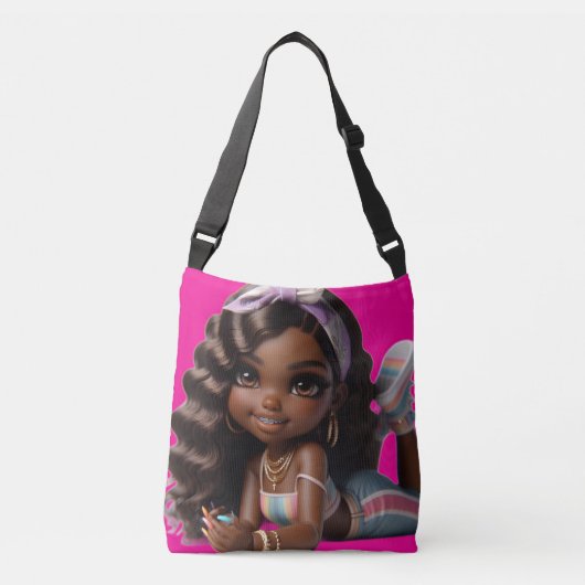 CHIBI BOSS BABE PUPPE TRAGETASCHEN MIT LANGEN TRÄGERN (Vorderseite)