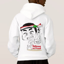 Chibi Boy mit dem Schlagband "Sudan Flag" Hoodie