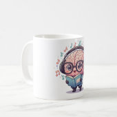 Chibi-Brain-Tasse – Lernen, Trinken und den Geist Kaffeetasse (Vorderseite Links)