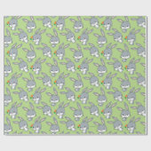 Chibi BUGS BUNNY™ mit Karotte Geschenkpapier (Flach)