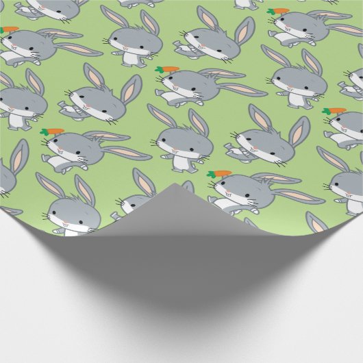 Chibi BUGS BUNNY™ mit Karotte Geschenkpapier (Ecke)