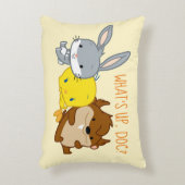 Chibi BUGS BUNNY™, TWEETY™ & TAZ™ Dekokissen (Vorderseite(Vertikal))